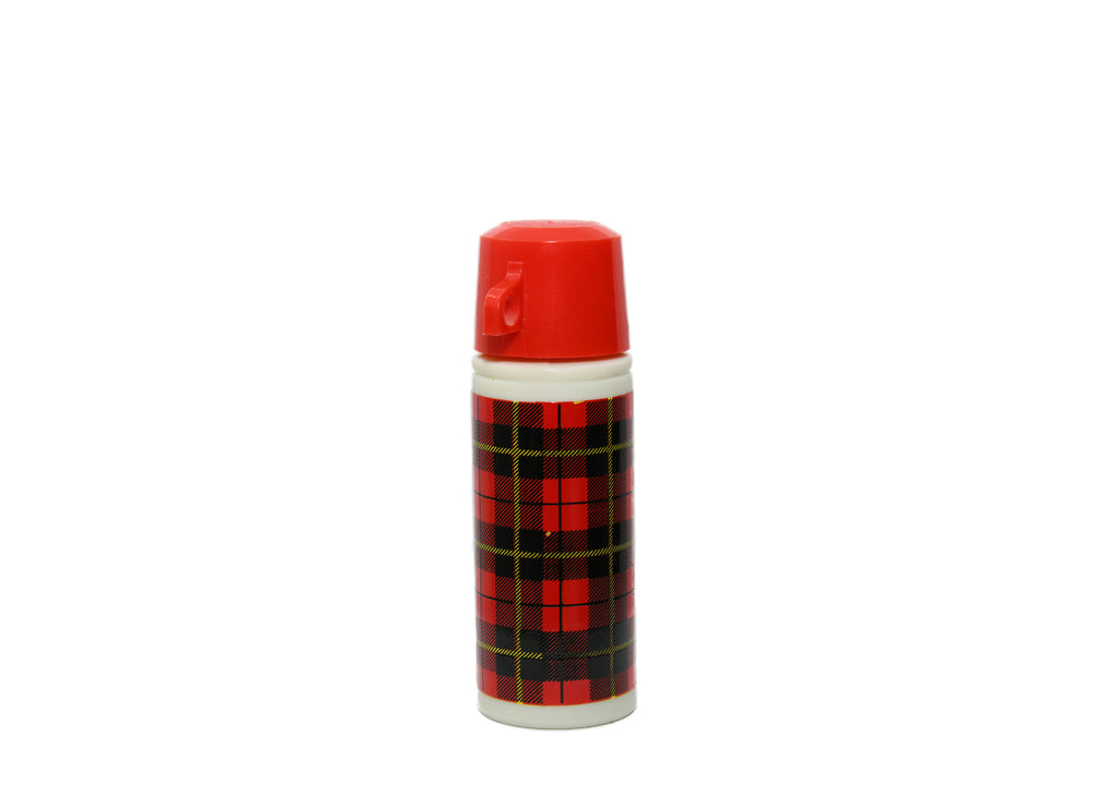 Avon-Thermos Red Tartan Plaid Bottle 1970s