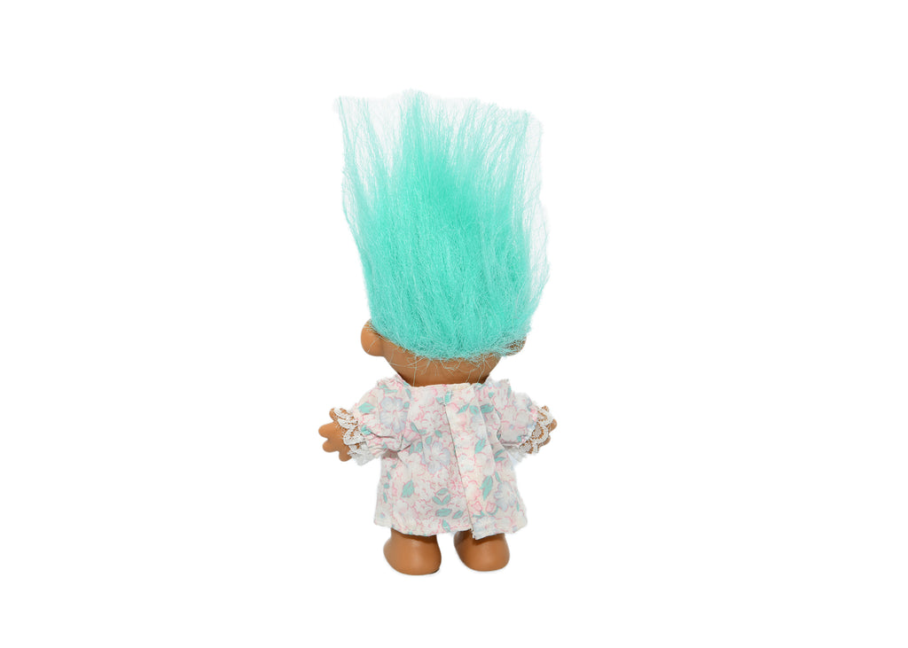 Troll In Flower Dress-Light Blue Hair