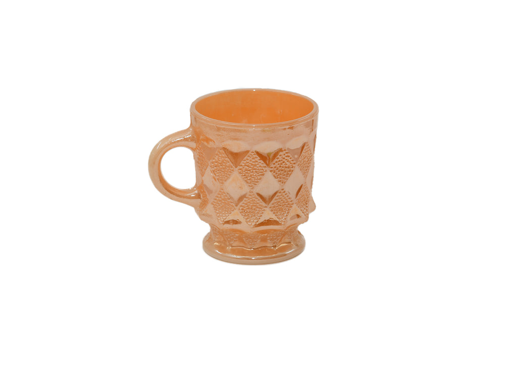Fire King-Orange Diamond Pattern Coffee Cup