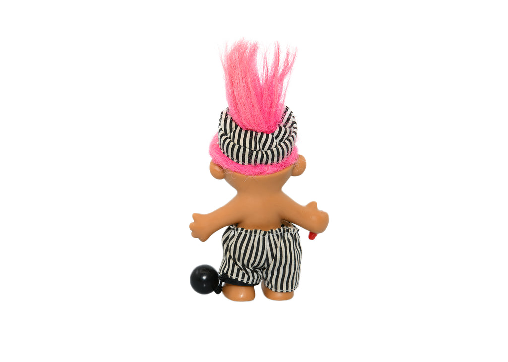 Troll In Inmate Outfit With Ball and Chain-Purple Hair