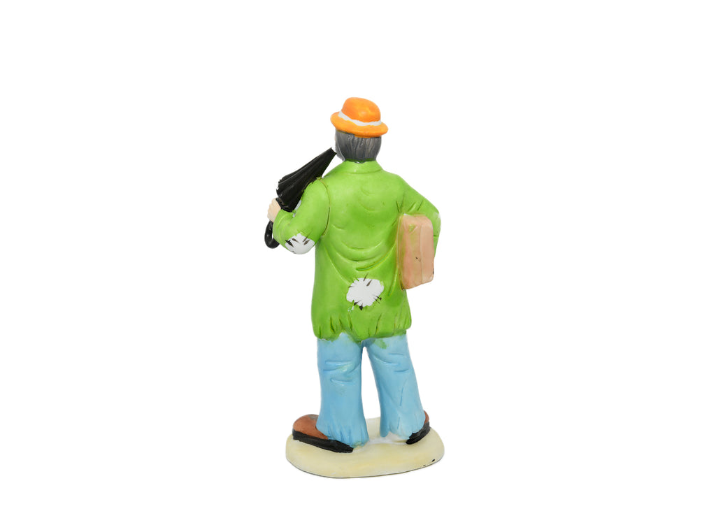 Emmett Kelly Jr Figurine Collection Clown-Green Coat With Black Umbrella