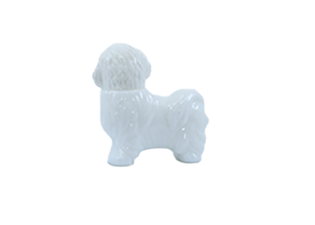 Avon-White Milk Glass Pekingese Dog