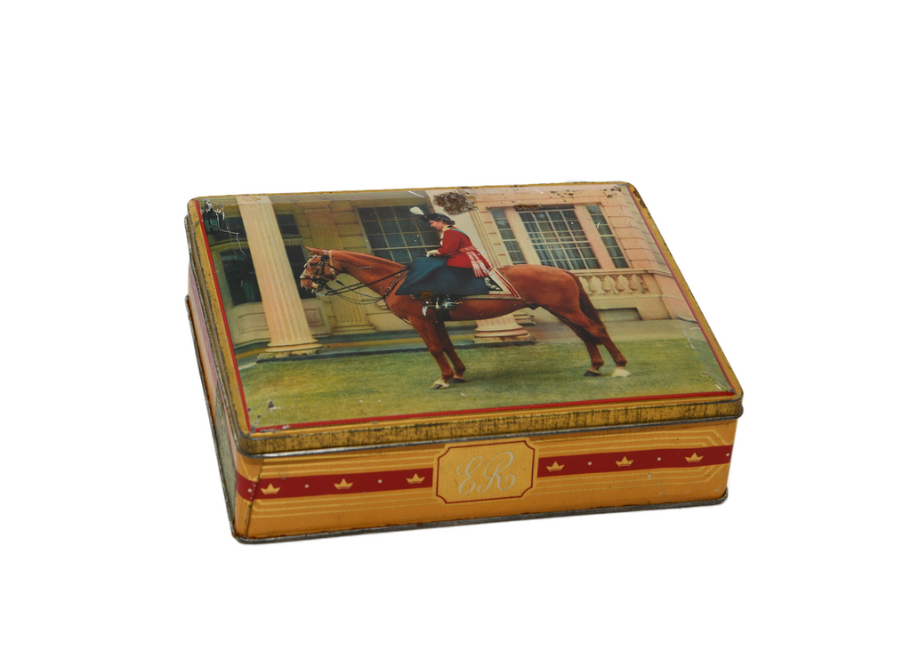 Edward Sharp & Sons. Queen Elizabeth Sitting On A Horse Tin Container