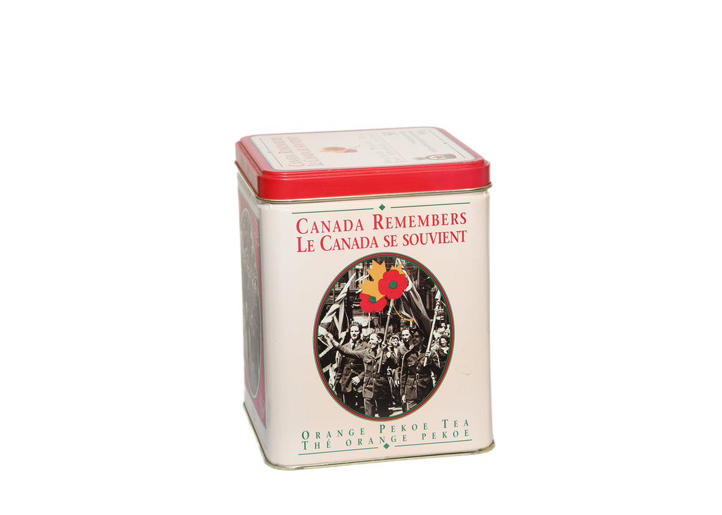 Canada Remembers 1945-1995-Orange Pekoe Tea Tin Canister