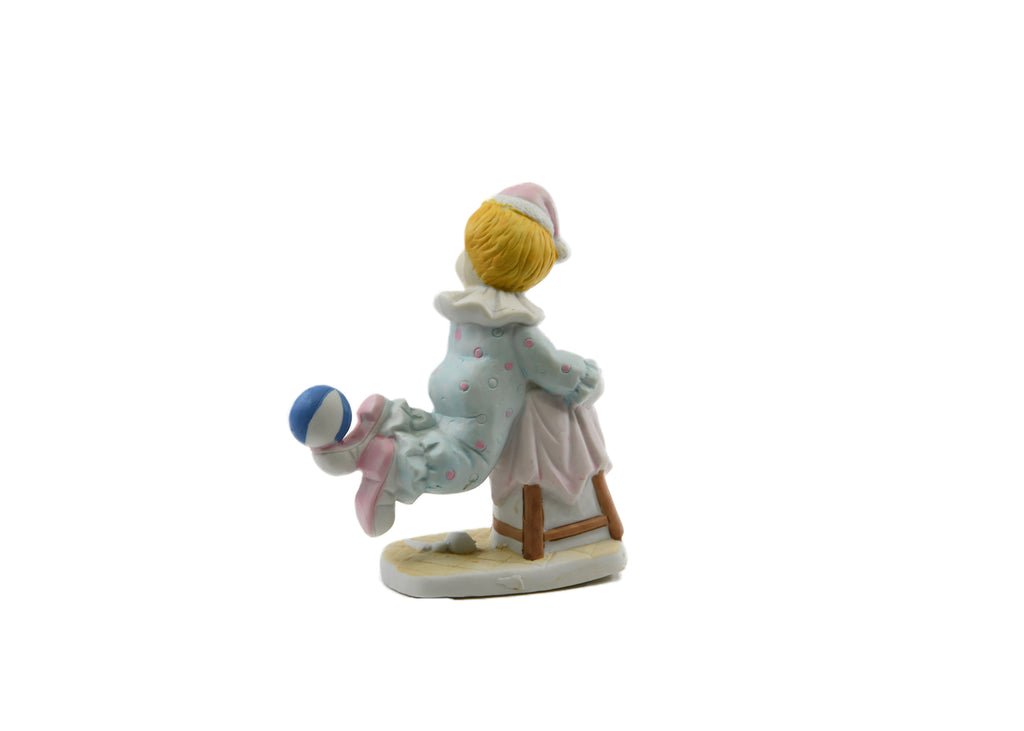 Clown Leaning on Stool & Balancing Ball