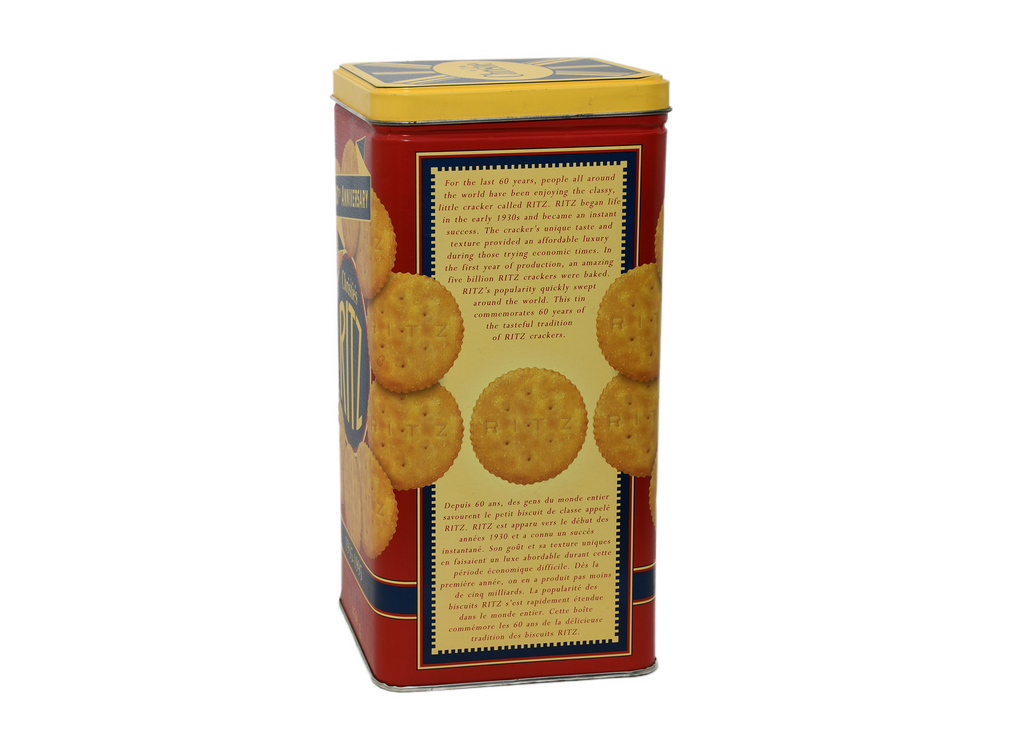 Christies Ritz 60th Aniversary Salted Crackers Tin Container