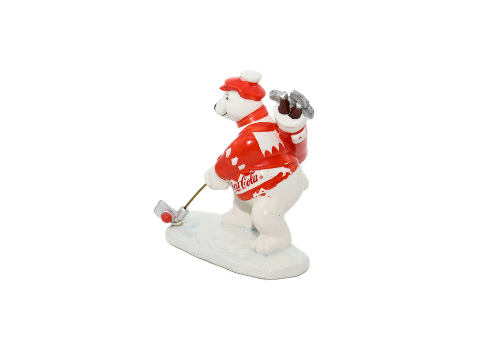 Coca-Cola Figurine-Bear Playing Golf