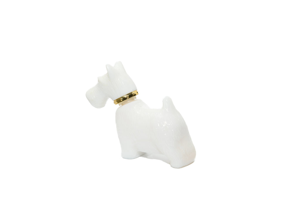 Avon-Scottie Dog Milk Glass Decanter