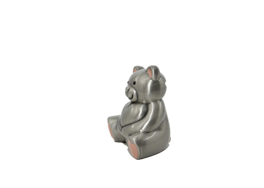 Silver Teddy Bear Piggy Bank