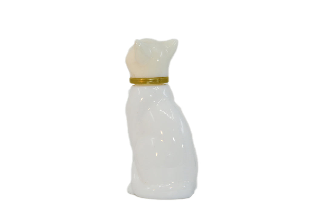 Avon-White Milk Glass Cat with Gold Collar