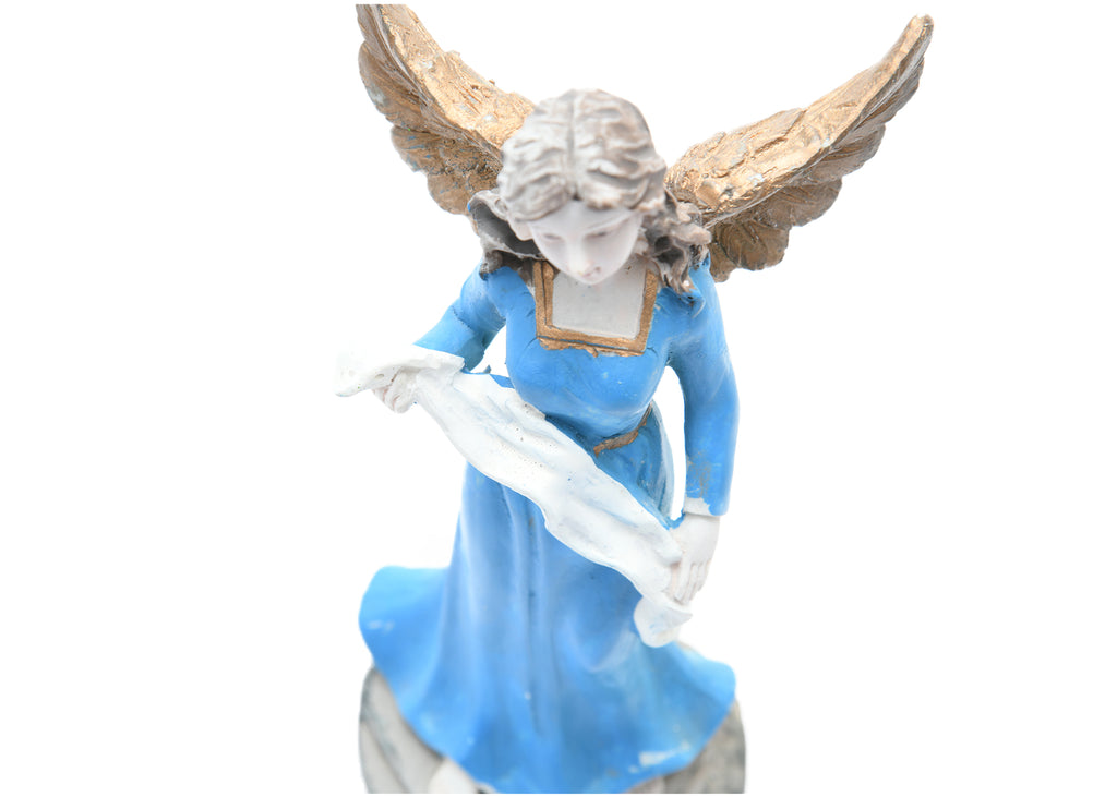 Vintage Angel in Blue Dress Figurine