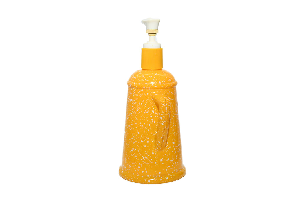 Avon-Country Style Coffee Pot Hand Lotion Dispenser Speckled Yellow