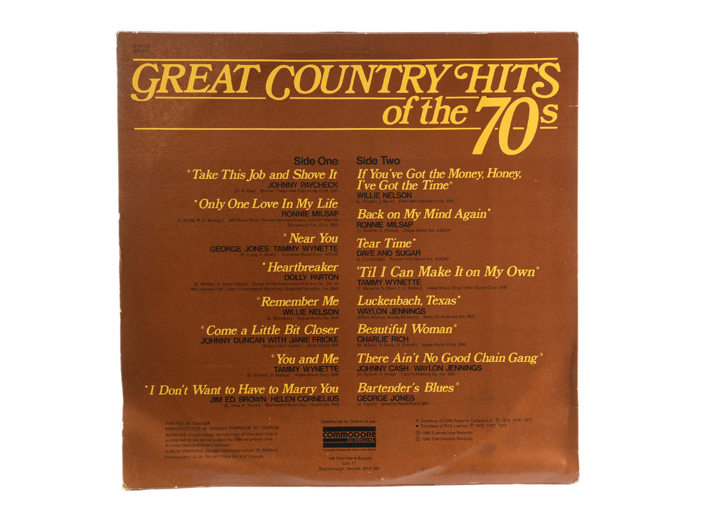 Various - Great Country Hit Of The 70s